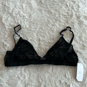 NWT  Mary Young black sheer bra size large
